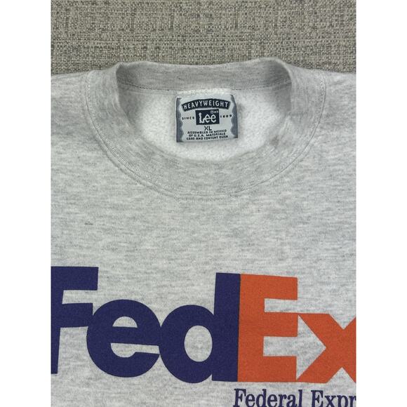 Vintage FedEx Federal Express Sweatshirt Mens XL Lee Heavyweight 90s Crewneck - Picture 7 of 12